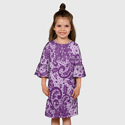 Платье клеш для девочки Фиолетовая фантазия, цвет: 3D-принт — фото 2