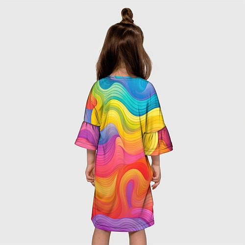 Детское платье Красочные разливы / 3D-принт – фото 4