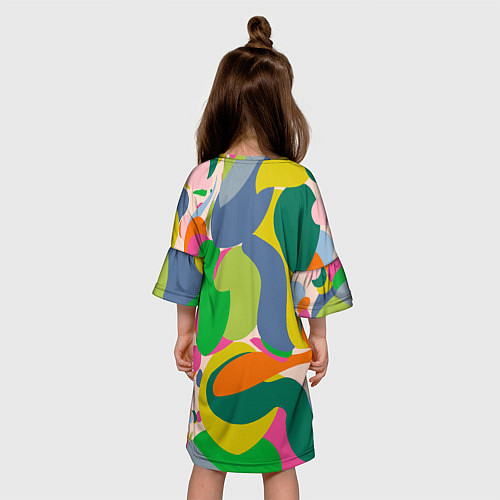 Детское платье Краски абстрактные линии / 3D-принт – фото 4