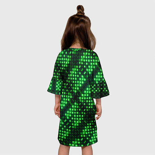 Детское платье Яркие зеленые точки / 3D-принт – фото 4