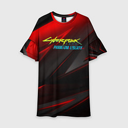 Детское платье Cyberpunk 2077 phantom liberty red black logo