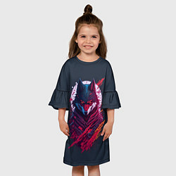Платье клеш для девочки Лис ниндзя от нейросети, цвет: 3D-принт — фото 2