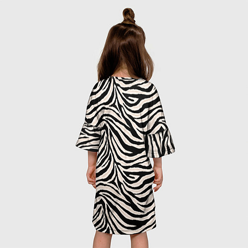 Детское платье Полосатая шкура зебры, белого тигра / 3D-принт – фото 4