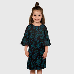 Платье клеш для девочки Соник паттерн, цвет: 3D-принт — фото 2
