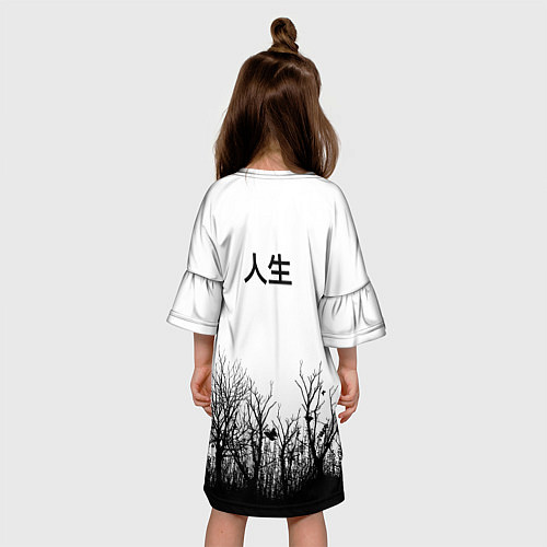 Детское платье С бабочкой на фоне японского иероглифа / 3D-принт – фото 4