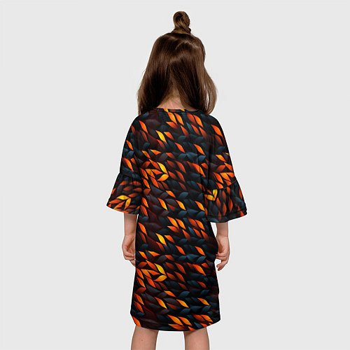 Детское платье Black orange texture / 3D-принт – фото 4