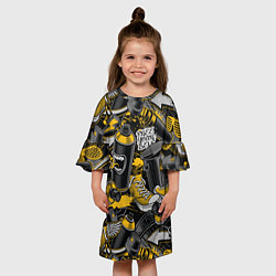 Платье клеш для девочки Кеды и граффити урбан стайл, цвет: 3D-принт — фото 2