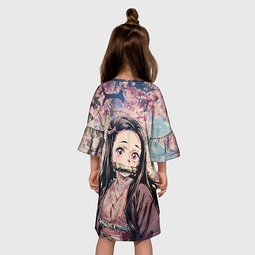 Детское платье Портрет Нэдзуко Камадо с Сакурой / 3D-принт – фото 4