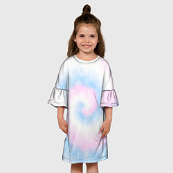Платье клеш для девочки Тай дай пастель, цвет: 3D-принт — фото 2
