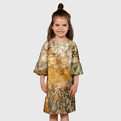 Платье клеш для девочки Скалистая поверхность, цвет: 3D-принт — фото 2
