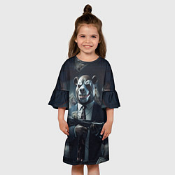 Платье клеш для девочки Payday 3 bear, цвет: 3D-принт — фото 2