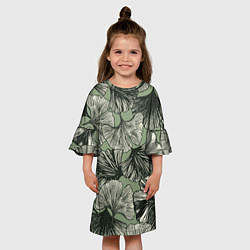Платье клеш для девочки Big leaves, цвет: 3D-принт — фото 2