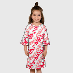 Платье клеш для девочки Волны Любви - сердечки, цвет: 3D-принт — фото 2