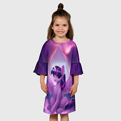 Платье клеш для девочки Твайлайт Спаркл, цвет: 3D-принт — фото 2