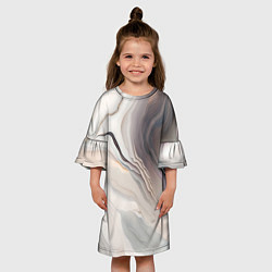 Платье клеш для девочки Нежная мраморная текстура от нейросети, цвет: 3D-принт — фото 2