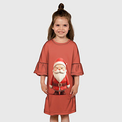 Платье клеш для девочки Пластилиновый Дед Мороз, цвет: 3D-принт — фото 2