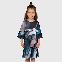 Платье клеш для девочки Дженни Блэк пинк, цвет: 3D-принт — фото 2