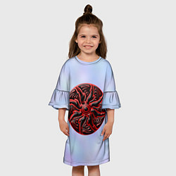 Платье клеш для девочки Щитовидная мандала, цвет: 3D-принт — фото 2
