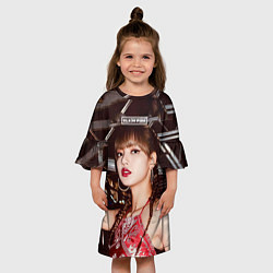 Платье клеш для девочки Lisa Blackpink, цвет: 3D-принт — фото 2