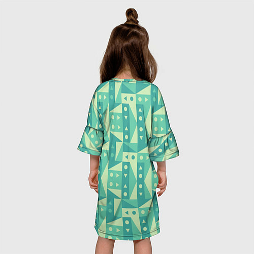 Детское платье Green geometry / 3D-принт – фото 4