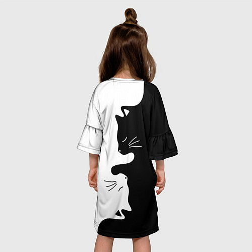 Детское платье Котики Инь-Янь / 3D-принт – фото 4