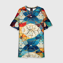 Платье клеш для девочки Geometric mosaic, цвет: 3D-принт