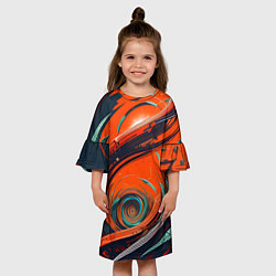 Платье клеш для девочки Кибер завихрение, цвет: 3D-принт — фото 2