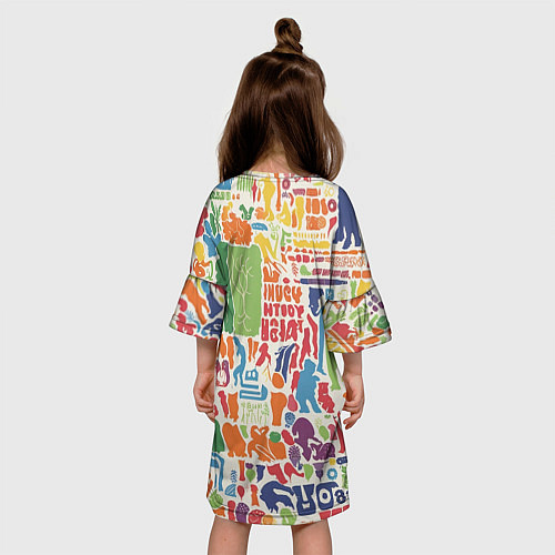 Детское платье Красочные каракули / 3D-принт – фото 4