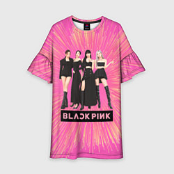 Платье клеш для девочки Blackpink девушки с лого, цвет: 3D-принт