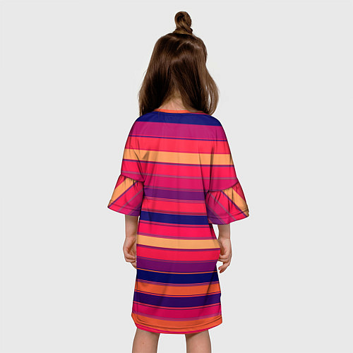 Детское платье Полосатый ярко-красный / 3D-принт – фото 4