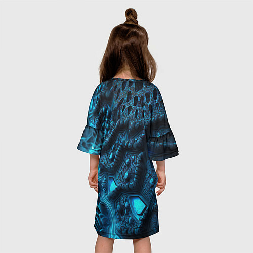 Детское платье Cyberpunk ice blue / 3D-принт – фото 4