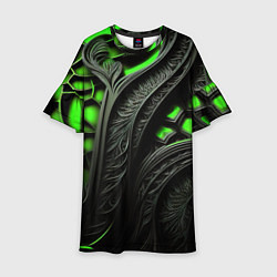 Детское платье Green black abstract
