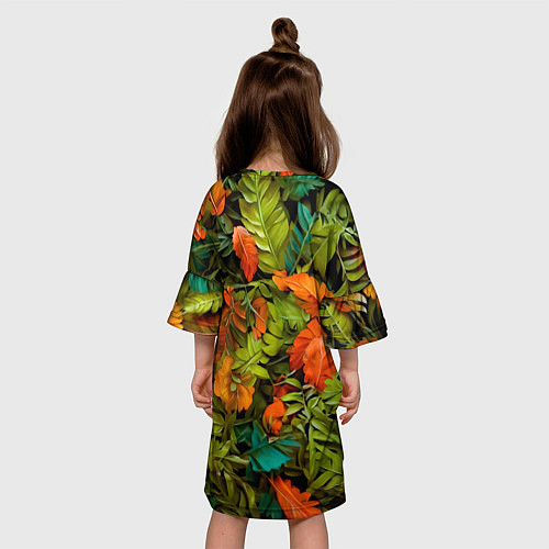 Детское платье Медведь в листьях / 3D-принт – фото 4
