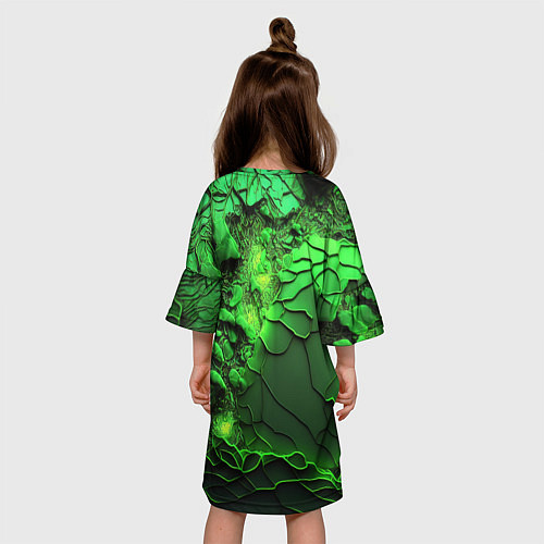Детское платье CS GO green abstract / 3D-принт – фото 4