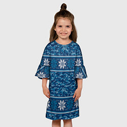 Платье клеш для девочки Камуфляжный свитер - алатырь, цвет: 3D-принт — фото 2