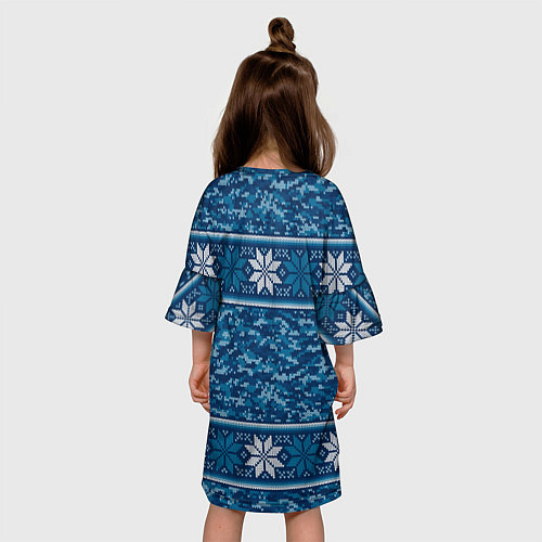 Детское платье Камуфляжный свитер - алатырь / 3D-принт – фото 4