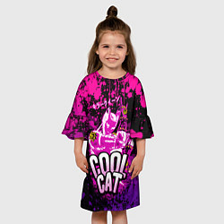 Платье клеш для девочки Jo Jo - Королева убийца cool cat, цвет: 3D-принт — фото 2