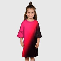 Платье клеш для девочки Градиент ярко-розовый, цвет: 3D-принт — фото 2