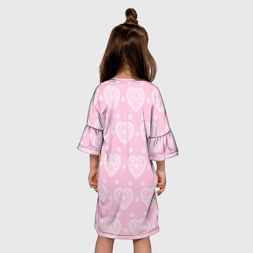 Детское платье Розовое кружево сердечки / 3D-принт – фото 4