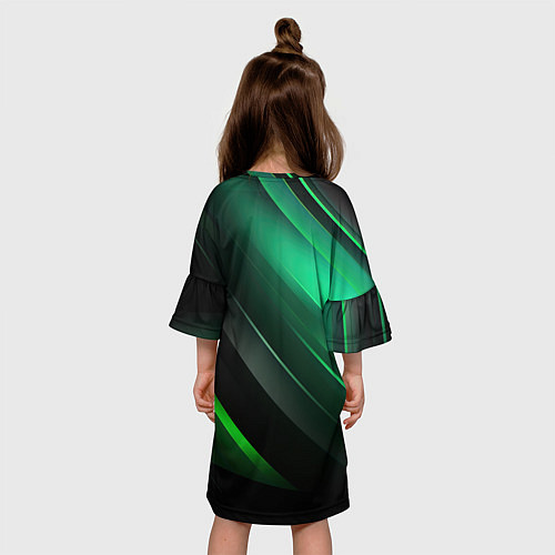 Детское платье Black green abstract / 3D-принт – фото 4