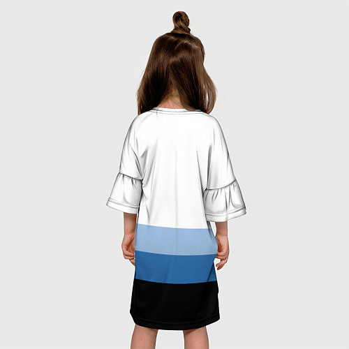 Детское платье Полосы синий / 3D-принт – фото 4
