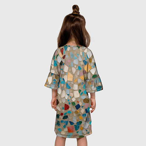 Детское платье Фон крупная мозайка / 3D-принт – фото 4