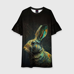 Платье клеш для девочки Магический кролик, цвет: 3D-принт