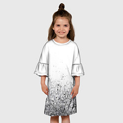 Платье клеш для девочки Абстрактный геометрический фон с трещинами и брызг, цвет: 3D-принт — фото 2