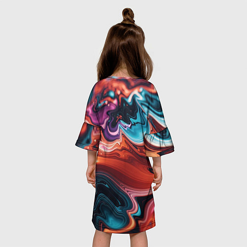 Детское платье Красочные переливы волн / 3D-принт – фото 4
