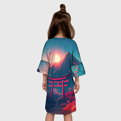 Детское платье Japan gate drawing / 3D-принт – фото 4