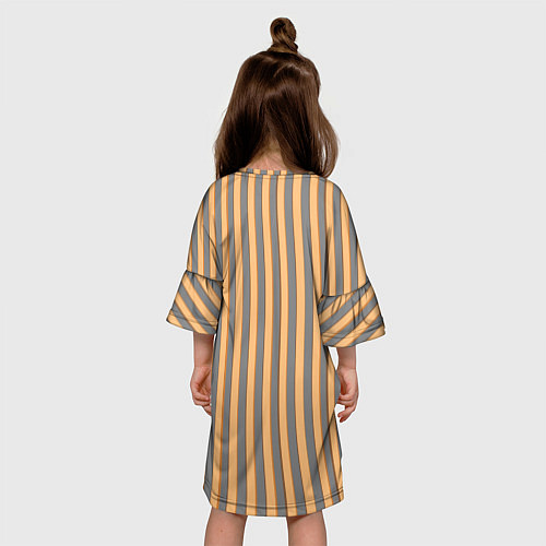 Детское платье Полосатый серый и желтый / 3D-принт – фото 4