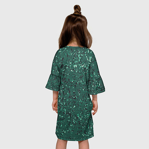 Детское платье Текстура зелёный камень / 3D-принт – фото 4