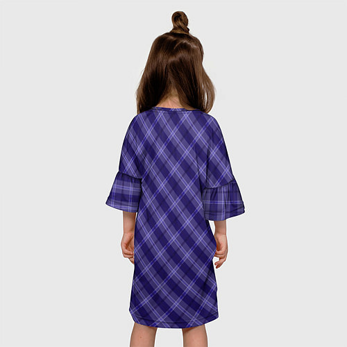 Детское платье Синий тартан / 3D-принт – фото 4