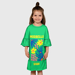 Платье клеш для девочки Марбелья - Испания, цвет: 3D-принт — фото 2